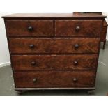 A large North Country chest of two short over three long drawers, 125x55x122cmH