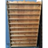 A very large shallow set of hanging shelves, 11 shelves in total, 90cmW