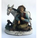 A Capodimonte model of 'Old Timer with Donkey'; a Country Artists model of Shepherd, Dog and Lamb,