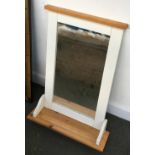 A pine kitchen/bathroom mirror with shelf, 70x50cm