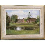 Local interest: J.A. Field, 'Village Pond, Ashmore Dorset, 1974', oil on board, 24x34cm