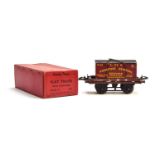 Hornby O Gauge flat truck with container, 'LMS Furniture Removals', with original box in excellent