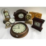 A mixed lot of eight clocks