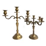 A four arm and two arm brass candlestick (2)