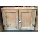 A low pine sideboard/cupboard, 94cmW