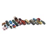 Meccano ltd Dinky Toys, a Massey Harris tractor (27a), Austin tipping lorry (413), Austin covered