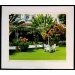 Ilana Richardson, pencil signed limited edition artist's proof lithograph of Raffles Garden