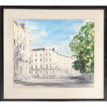 Astwood, Belgravia street scene, watercolour, signed lower left, 50x59cm