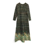 A 1970s green crimplene dress; together with a 1920s style Luisa Calvino top and beaded dress; and