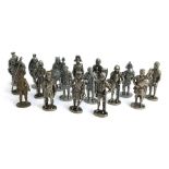 A collection of 17 vintage metal Kinder Surprise historical soldiers