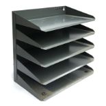 A Bisley 'Steel Office Equipment' desk organiser, having 5 trays, 38cmW