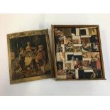 A Victorian 'Johnny Gilpin' wooden block lithograph puzzle, with wooden case (af)