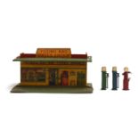 A Meccano ltd Dinky Toys Pre-War 48 Filling And Service Station, tinplate structure with green
