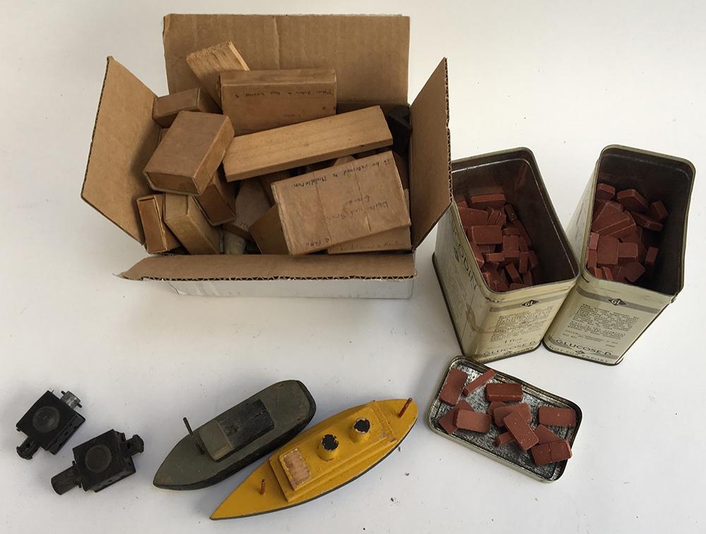 A collection of handmade haulage sacks and crates for model cars and railways, c.1950; together with - Image 2 of 2