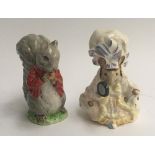 Two Beswick Beatrix Potter figurines, Lady Mouse together with Timmy Tiptoes (2)