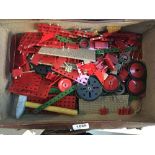 A suitcase filled with Meccano