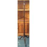 A mahogany fire screen pole, with acorn finial, 157cmH