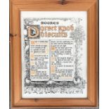 Local interest, a framed 'Moores Dorset Knob Biscuits' recipe, 30x40cm