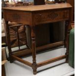 An oak side table by J. Jones & Co., 91.5cmW, 71cmH