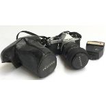 A Pentax ME Super camera, with SMC Pentax-M zoom, 1:2.8-4 40-80mm 7771605 Asahi Opt. Co. Japan lens;