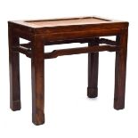 A low Asian hardwood table/stool, 56cm wide