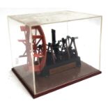 A plastic model of Maud's Lay's paddle engine in plastic case, 25cmW