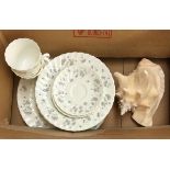 A small quantity of Wedgwood 'April Flowers' bone china; together with a conch shell