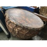 A large African drum, 43cmD