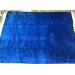 A Chinese blue rug with subtle floral pattern, 275x370cm