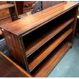 A mahogany bookcase with two adjustable shelves, 122x98cmH