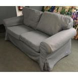 A grey two seater sofa, approx. 176cmW