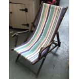 An early 20th century folding deck chair