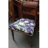 A 19th century dining chair with stuffover seat