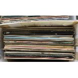 A mixed box of vinyl LPs, mainly musicals including Godspell, Cats, Grease, Jesus Christ