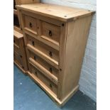 A modern pine chest of two short over three long drawers, 90x48x131cmH