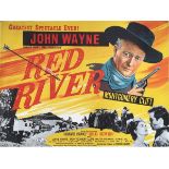 Red River (1948) film advertising poster, starring John Wayne, rolled, 76x100cm