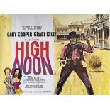 High Noon (1952) film UK quad poster, starring Gary Cooper, rolled but previously folded, 76x100cm