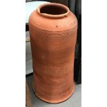 A very large terracotta rhubarb cloche, approximately 88cmH