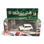 A Corgi 'The Italian Job' Mini and Driver figure with gold bars, in original box