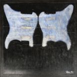 20th century French, 'Angel's Wings', mixed media on canvas, signed indistinctly lower right,