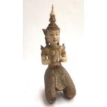 A resin Thai kneeling thephanom statue (af), 57cmH