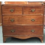 A mahogany crossbanded chest of two short over two long drawers, 92x46.5x89.5cmH