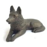 A cast metal figure of a German Shepherd, 14.5cmH