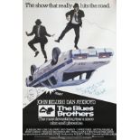The Blues Brothers (1980) film poster, signed by Dan Aykroyd and John Landis, rare UK 1-sheet