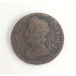 A Charles II farthing, dated 1675