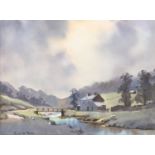 Ebenezer (Jack) John Woods Prior (1914-1988), watercolour of a lake district farmhouse, signed