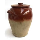 An earthenware spelt flour bin, approx. 38cmH