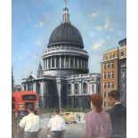 Douglas Swainson, View of St. Paul's Cathedral, oil on board, signed and dated 1963, 62x74cm