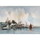 Alex Prowse, Harbour scene, watercolour, signed a lower right, 52x74cm