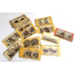 A collection of approx. 47 19th century stereoscopic viewer cards, with a range of subjects to